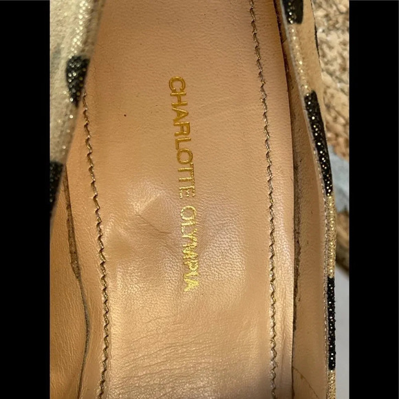 Charlotte Olympia Dolly Leopard Beige Gold Black Figure Heel Platform Pu… - Picture 4 of 16